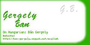 gergely ban business card
